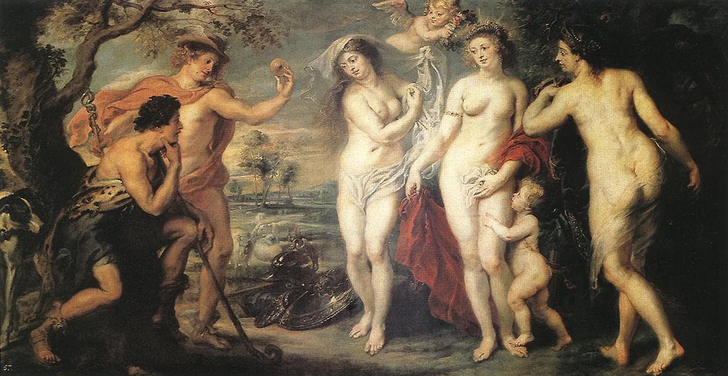 Rubens's Judgement of Paris with the three goddesses before Paris