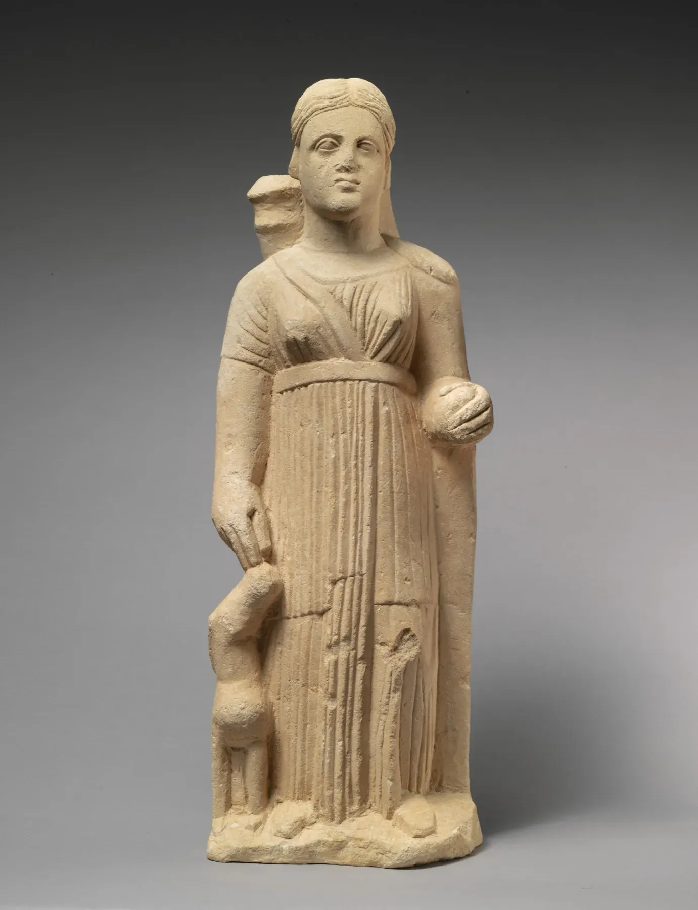 Cypriot limestone Artemis with a fawn