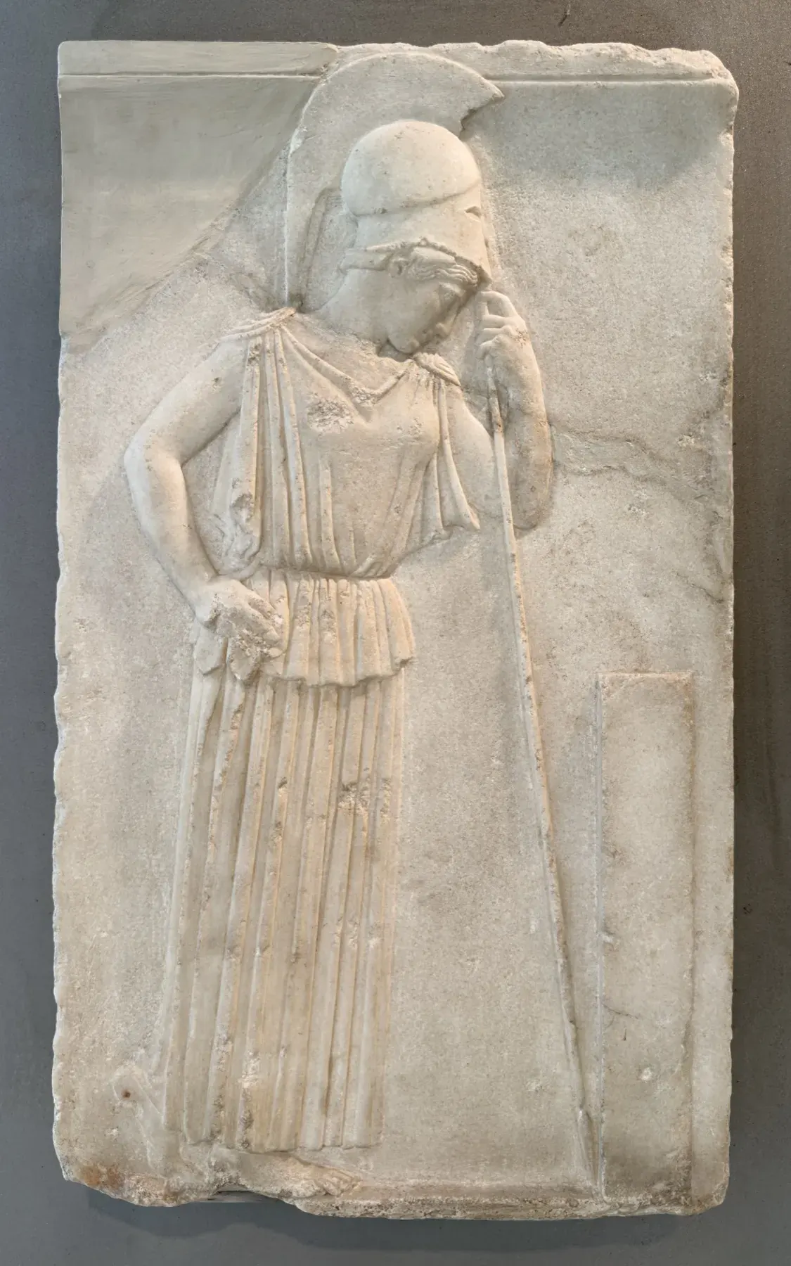 Marble relief known as the Pensive Athena