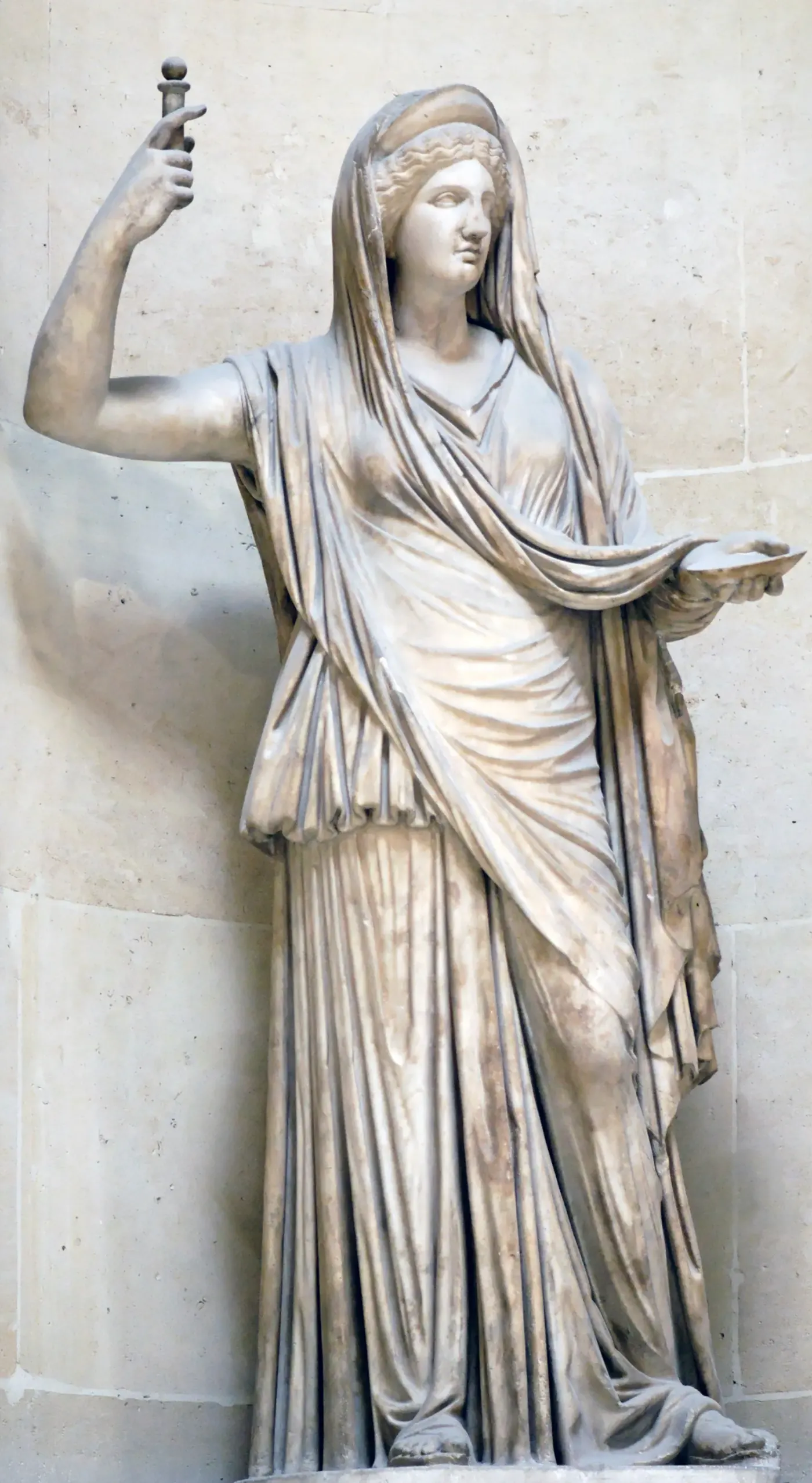 Marble Roman statue known as the Hera Campana in the Louvre