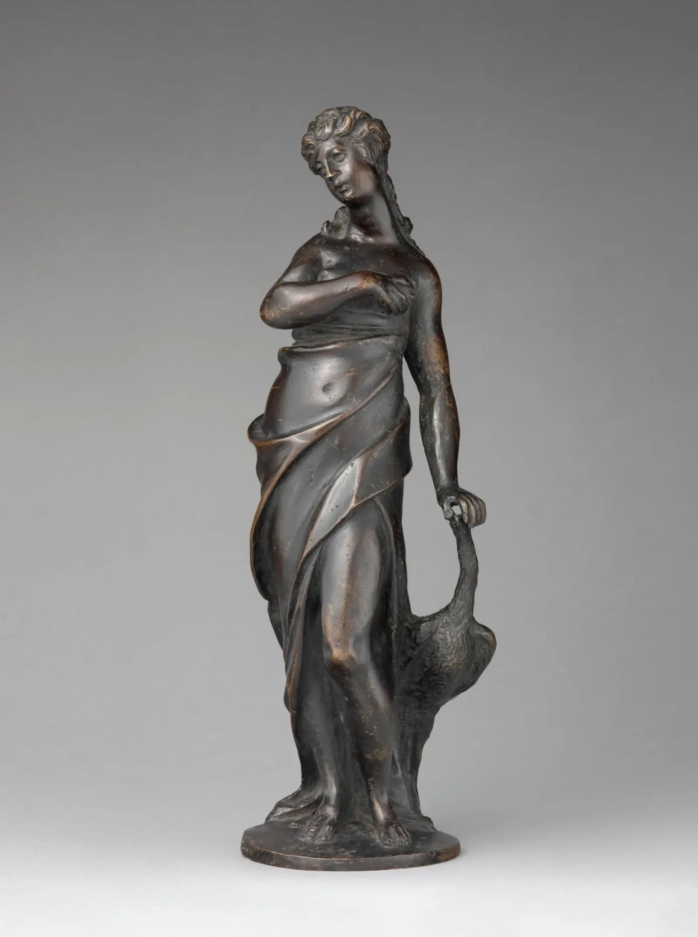 Alessandro Vittoria bronze model of Juno with a peacock