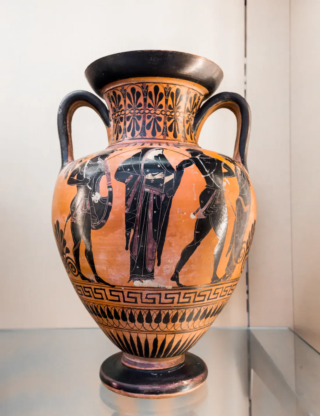 Black-figure amphora depicting Athena's birth from the head of Zeus