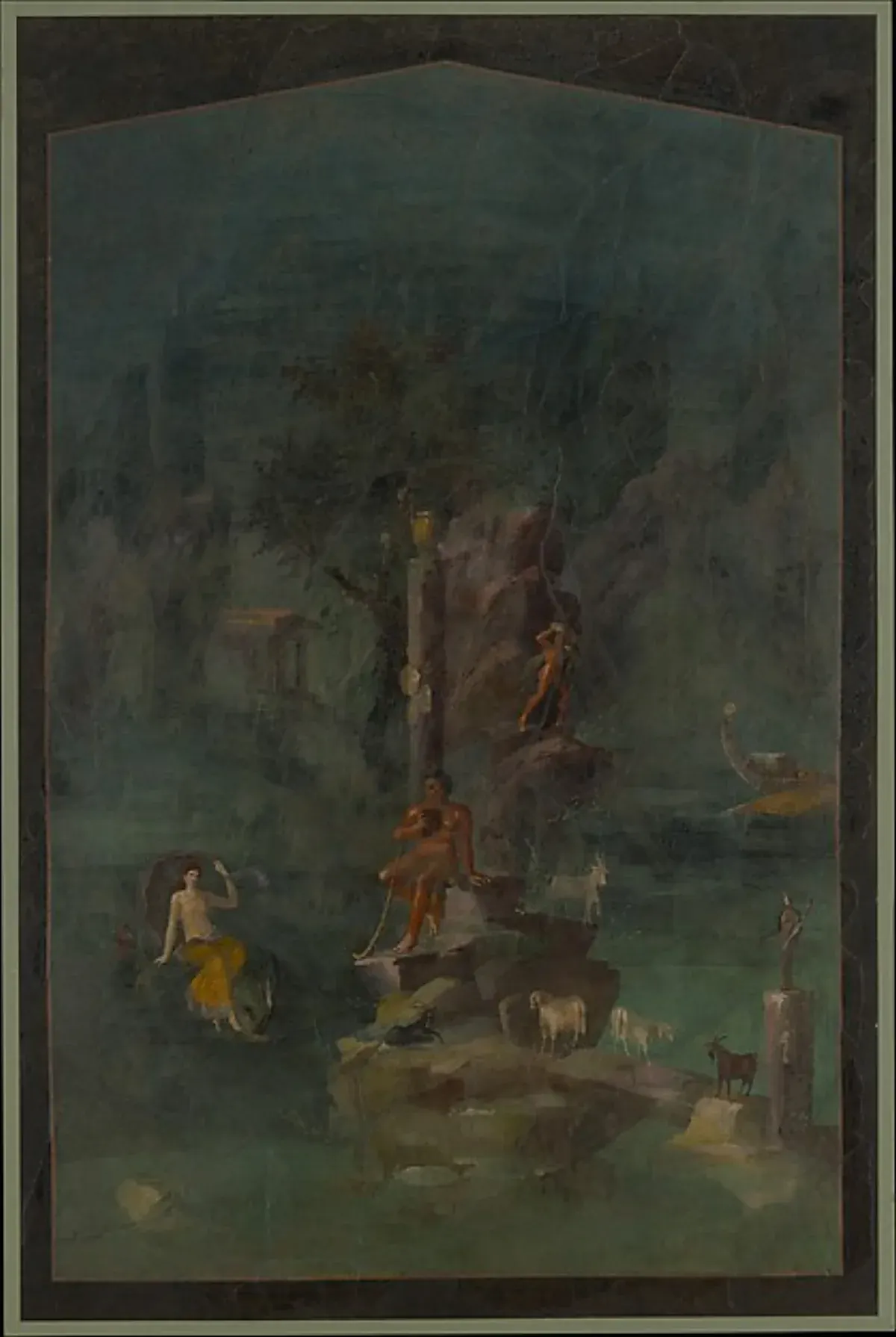 Roman wall painting of Polyphemus and Galatea