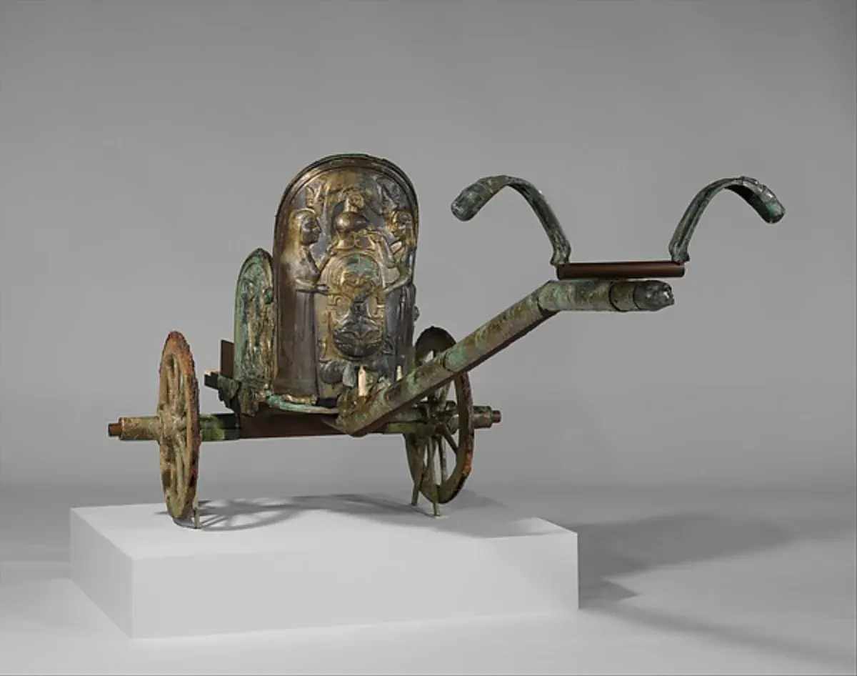 Etruscan bronze chariot with Achilles and Thetis scenes