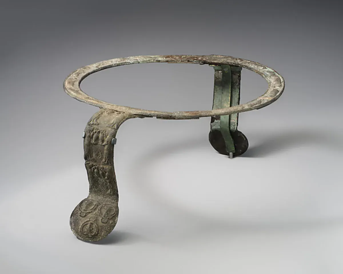 Bronze Age Cypriot cauldron handles with lions