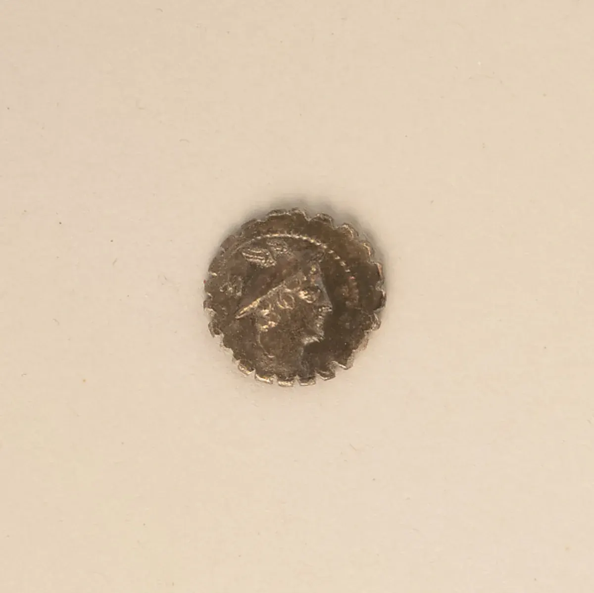 Roman denarius with Odysseus on the reverse