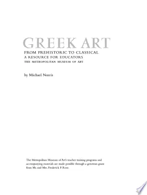 Cover of Greek Art from Prehistoric to Classical from The Metropolitan Museum of Art