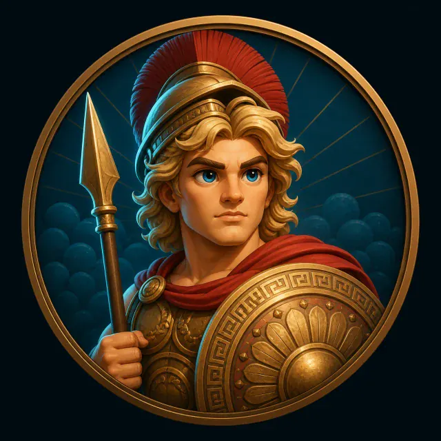 Illustrated portrait of Achilles