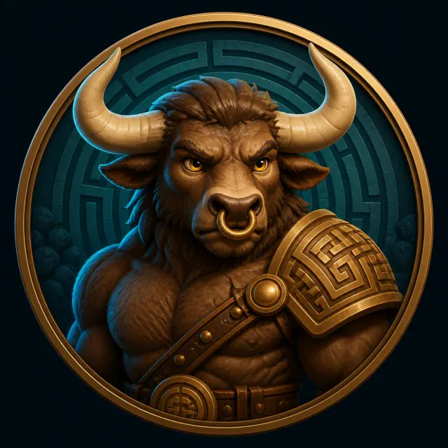 Illustrated portrait of Minotaur