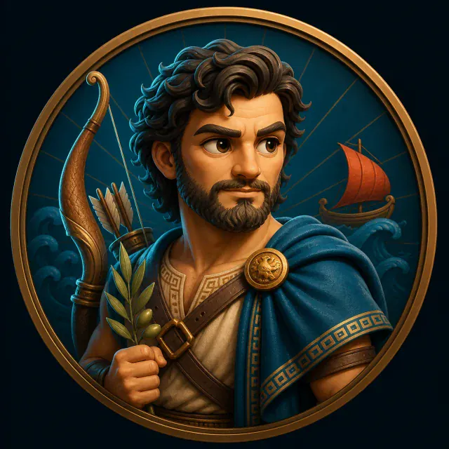 Illustrated portrait of Odysseus