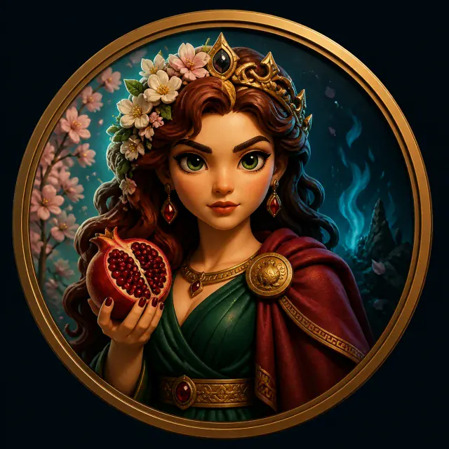 Illustrated portrait of Persephone