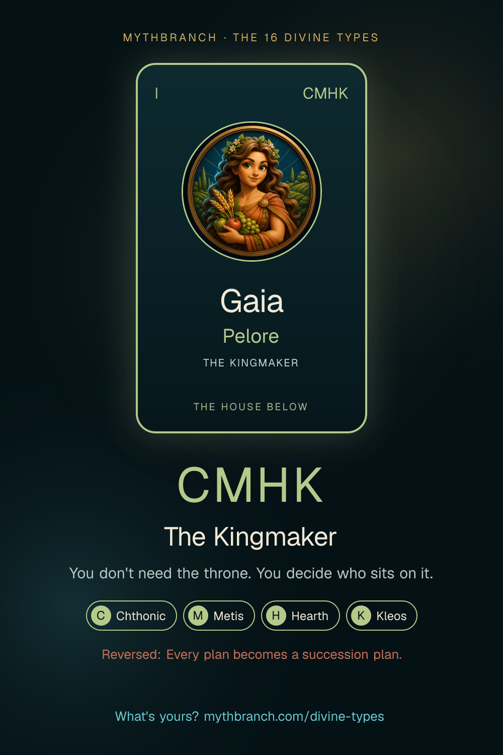 Gaia Pelōrē divine type card poster, CMHK