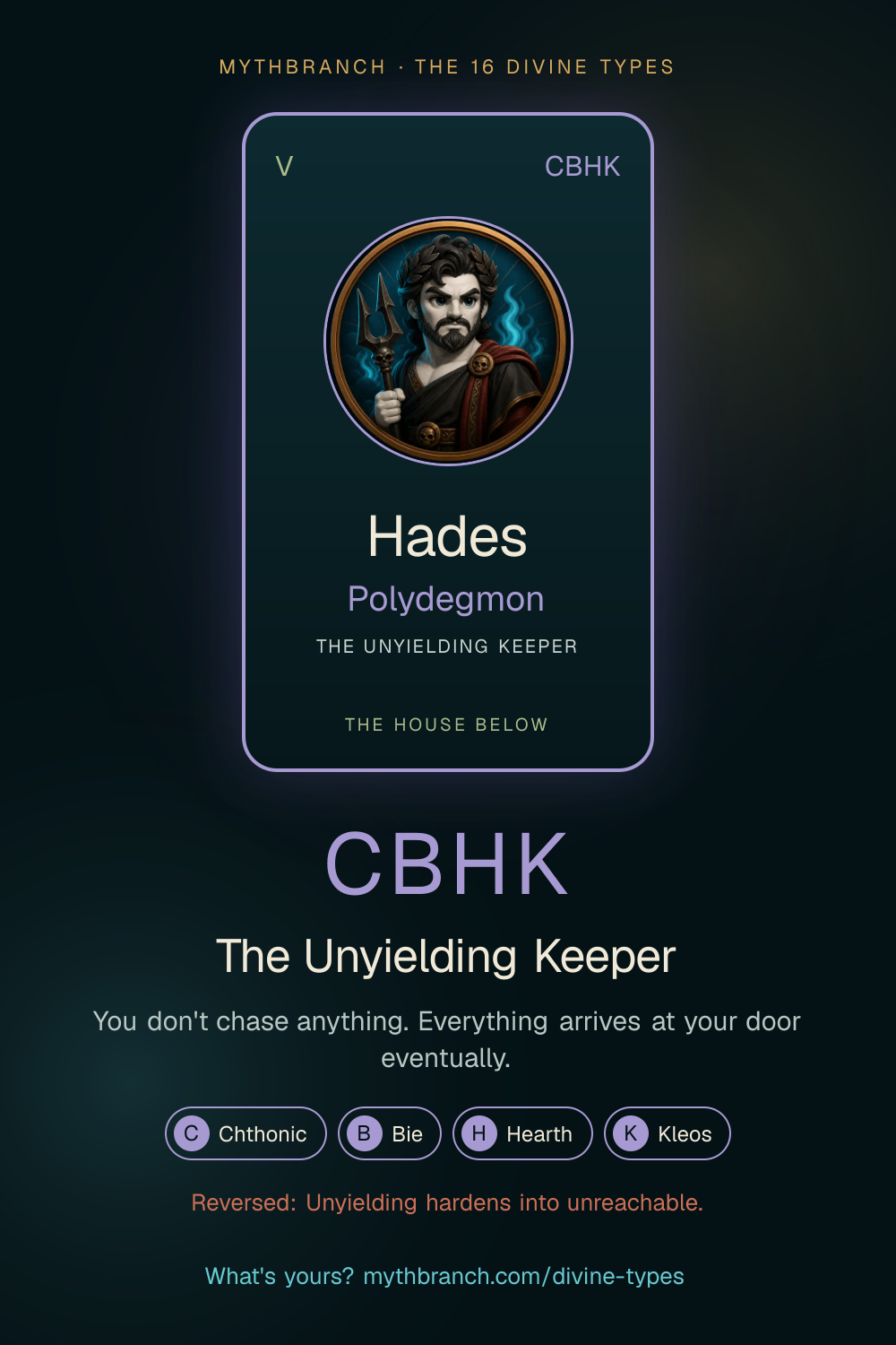 Hades Polydegmōn divine type card poster, CBHK
